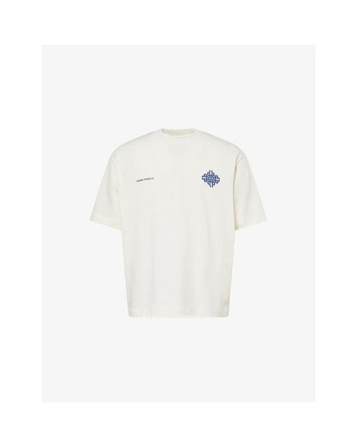 The Couture Club White Motion Blurred Emblem Cotton-Jersey T-Shirt for men
