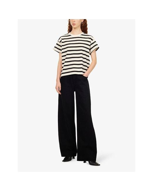 Agolde Black Low Curve Wide-Leg Denim Jeans
