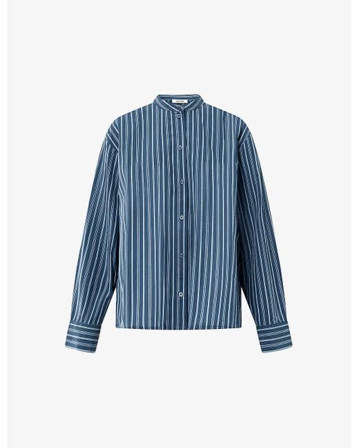 Nué Notes Blue Florian Stripe Cotton Shirt