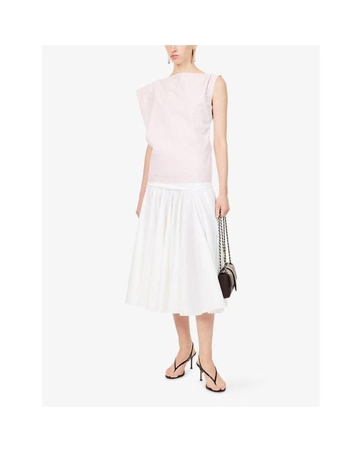 Jacquemus Pink La Haut Drap Sleeveless Cotton-Poplin Top
