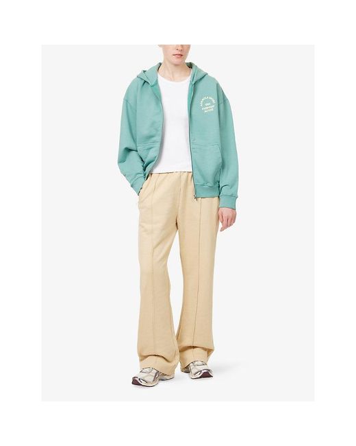 ADANOLA Blue Everyday Active Zip-Through Cotton-Jersey Hoody