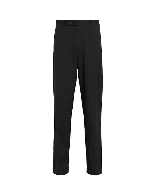 AllSaints Black Mite Regular-fit Straight-leg Wool-blend Trousers for men