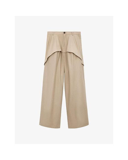 Loewe Natural X Paula's Ibiza Wide-Leg High-Rise Cotton Trousers