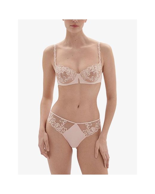 Simone Perele Pink Saga Half-Cup Underwired Lace Bra