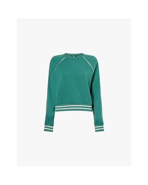 Splits59 Green Brooks Stripe Modal-Jersey Sweatshirt