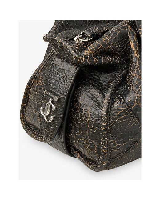 Jimmy Choo Black Barfilo Cracked Leather Holdall