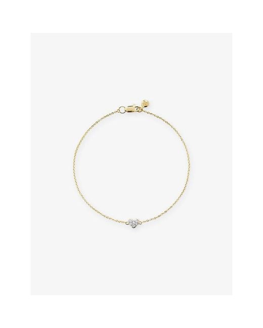 Monica Vinader White Mini Heart 18Ct And 0.04Ct Lab-Grown Diamond Bracelet