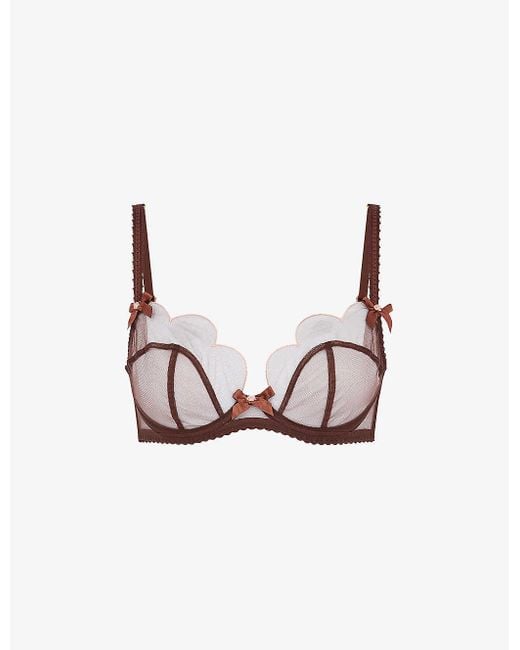 Agent Provocateur Pink Lorna Scalloped Tulle Underwired Bra