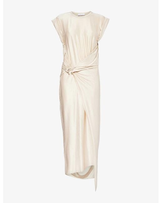 Rabanne White Wrap-front Stretch-woven Midi Dress