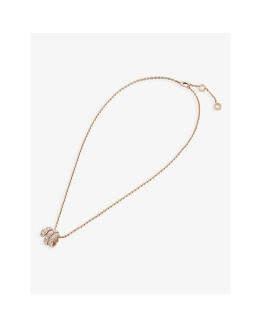 BVLGARI Pink Serpenti Viper 18Ct Rose- And 0.63Ct Round-Cut Diamond Pendant Necklace