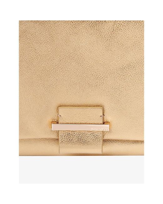 Whistles Alicia Metallic Leather Clutch in Natural Lyst