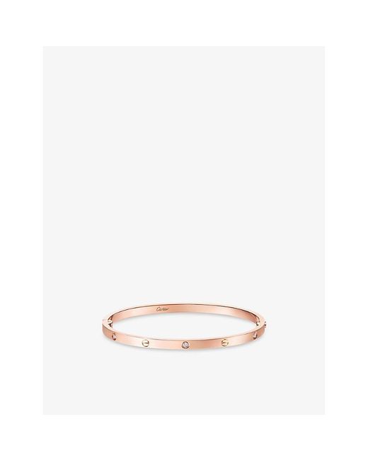 Cartier Natural Love Small 18Ct Rose- And 0.15Ct Brilliant-Cut Diamond Bracelet