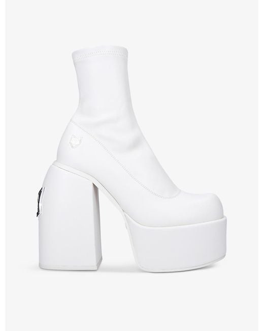 Naked Wolfe White Sugar Faux-leather Ankle Boots