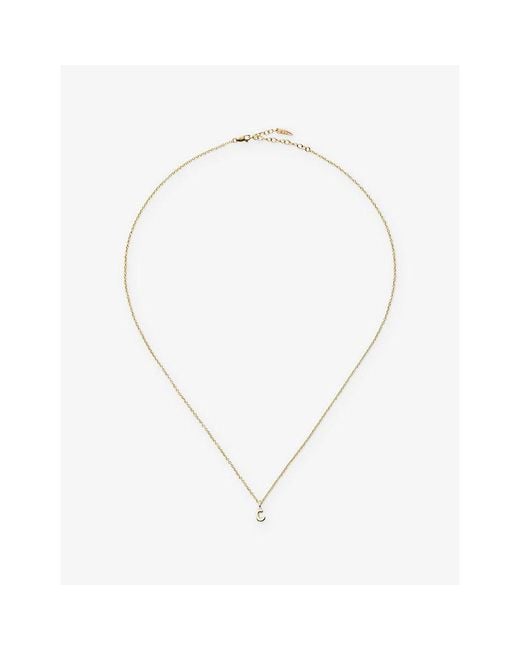 Missoma Metallic Fine Initial Mini C 14Ct Pendant Necklace
