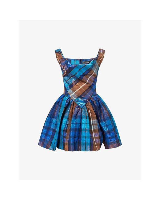 Vivienne Westwood Blue Sunday Gingham Woven Mini Dress