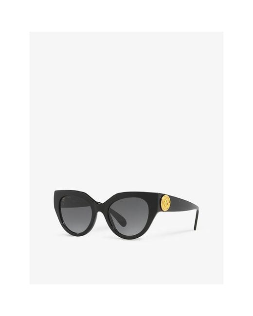 Gucci Gray Gc002117 gg1408s Cat-eye-frame Acetate Sunglasses