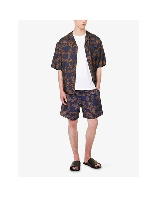 Loewe Blue X Paula's Ibiza Anagram-Print Swim Shorts for men