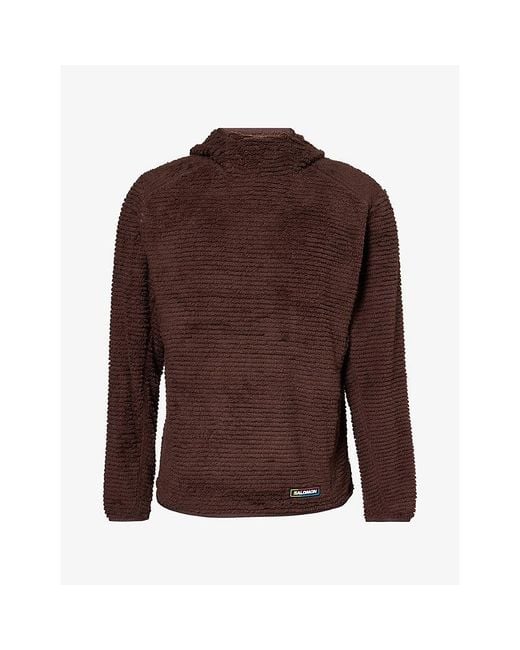 Salomon Brown Thernova Hooded Fleece Jumper for men