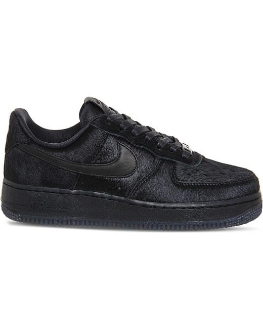 Nike Black Air Force 1 Pony-hair Leather Trainers
