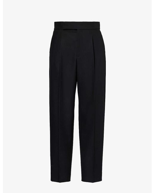 Fear Of God Black Relaxed-fit Tapered-leg Wool Trouser for men