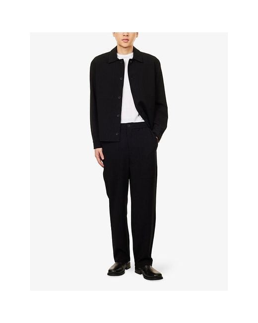 Raith Black Julien Wide-Leg Stretch-Woven Trousers for men