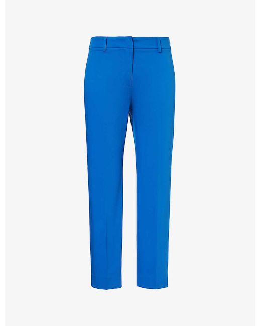 Weekend by Maxmara Blue Cecco Mid-rise Tapered-leg Stretch-cotton Trousers