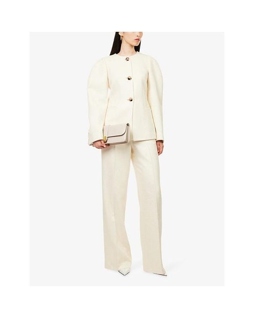 Gabriela Hearst White Daelan Welt-Pocket Silk-And-Wool Blazer