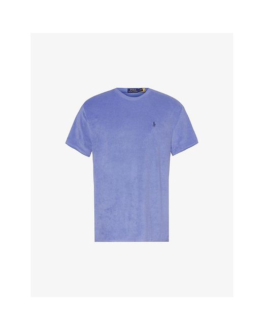 Polo Ralph Lauren Blue Brand-embroidered Terry-texture Cotton-blend T-shirt Xx for men