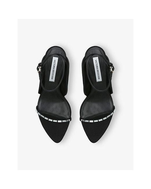 Victoria Beckham White Eliza 75 Satin Heeled Sandals