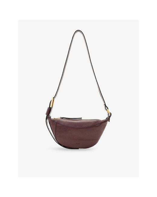 AllSaints Red Luna Leather Cross-Body Bag
