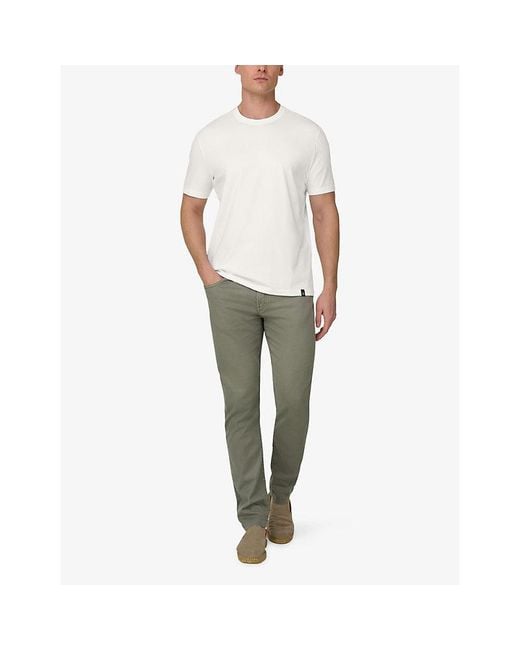 Boggi White Crewneck Stretch Pima Cotton T-Shirt for men