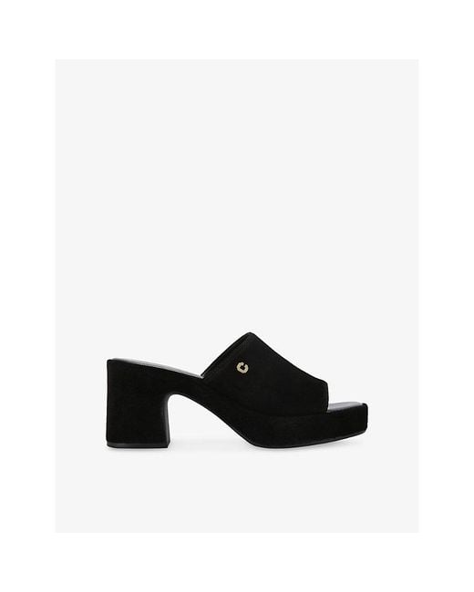 Carvela Kurt Geiger Black Letizia Suede Heeled Mules