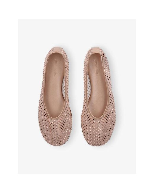 Dear Frances Pink Balla Crystal-Mesh Flats