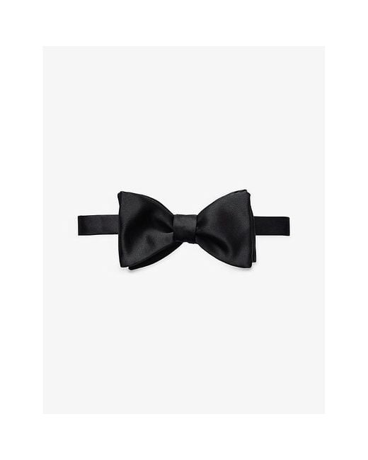 Eton of Sweden Black Self-Tied Silk Bow Tie for men