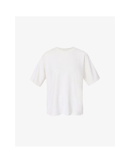 Sweaty Betty White Sand Wash Cloudweight Relaxed-Fit Stretch-Jersey T-Shirt