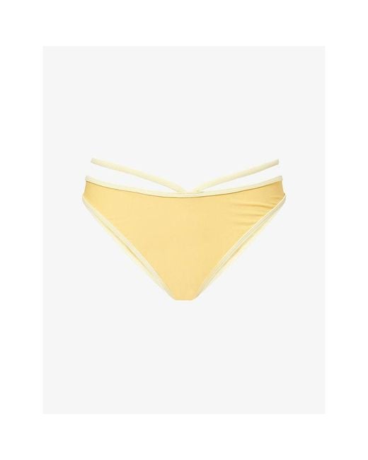 Jonathan Simkhai Yellow Emmalynn Criss-Cross Strap Bikini Bottoms