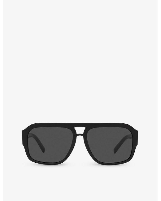 Dolce & Gabbana Black Dg4403 Pilot-frame Acetate Sunglasses