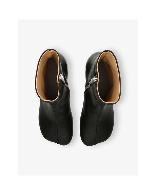 MM6 by Maison Margiela Anatomic 70 Leather Heeled Ankle Boots in Black ...