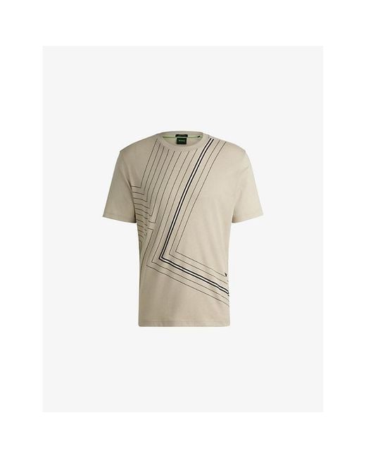 Boss Green Crewneck Short-Sleeve Regular-Fit Cotton-Jersey T-Shirt for men