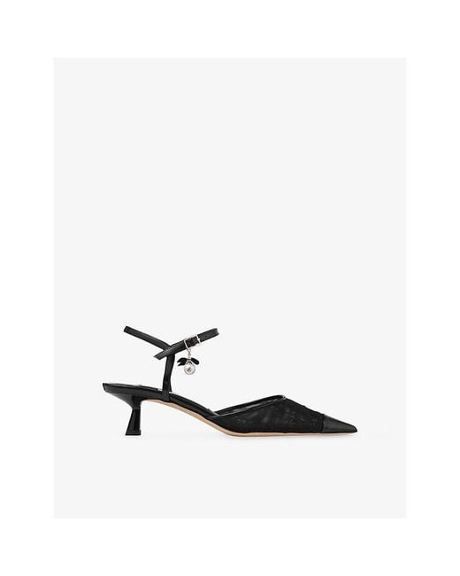 Jimmy Choo Multicolor Aren Sb 45 Mesh And Leather Slingback Heels