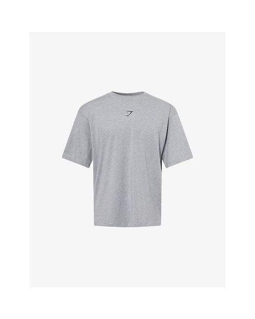 GYMSHARK Gray Power Oversized-Fit Cotton-Jersey T-Shirt for men