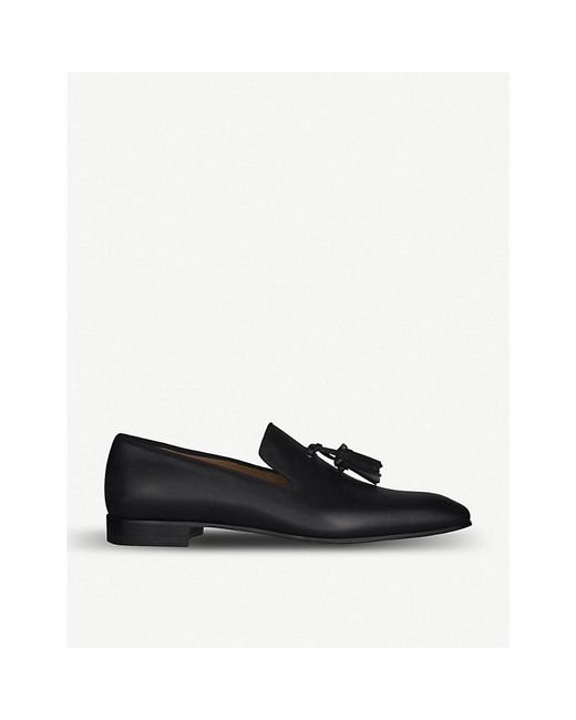 Christian Louboutin Black Dandelion Tassel Leather Loafers for men