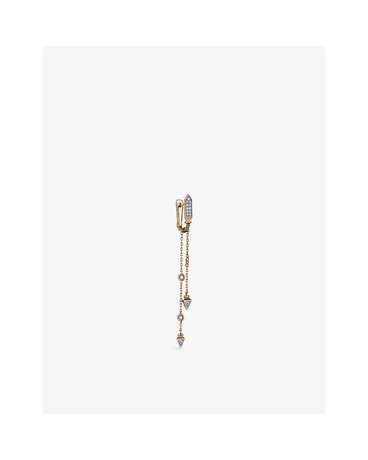 Kismet by Milka Metallic Silva 0.20Ct Diamond Drop Huggie