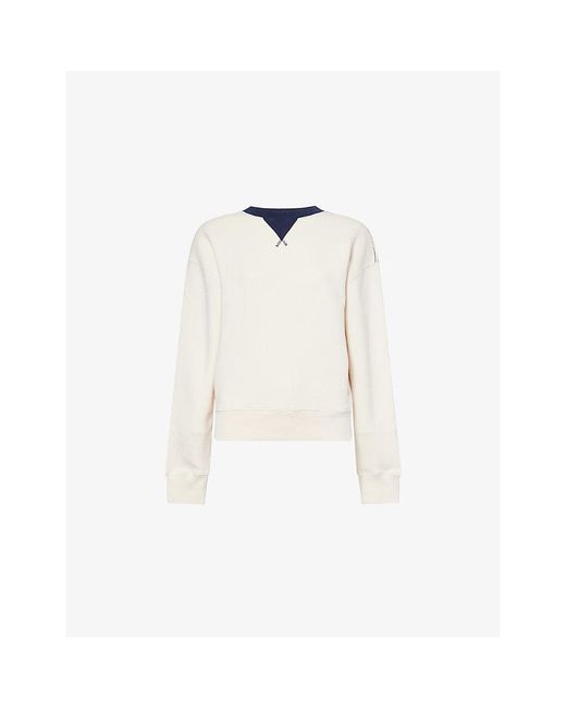 J.W. Anderson White Contrast-Collar Cotton Sweatshirt