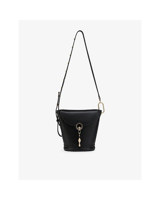 Christian Louboutin Black Flo Small Leather Bucket Bag