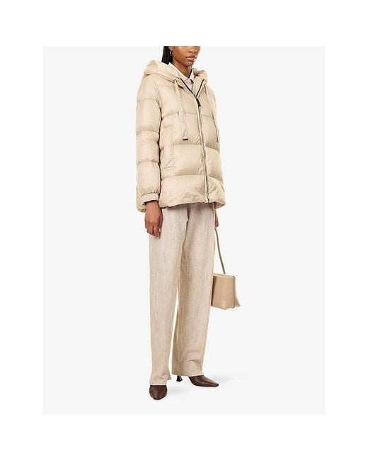 Max Mara Natural Seia Oversized Quilted Woven Jacket