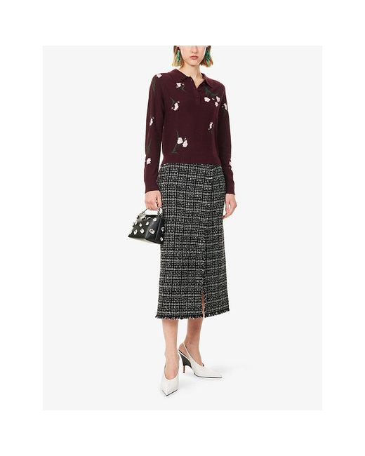 Erdem Floral-Embroidered Merino Wool Jumper