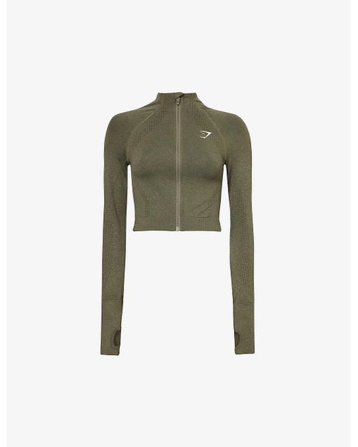 GYMSHARK Green Vital Seamless 2.0 Stretch-jersey Zipped Jacket