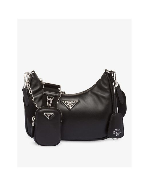 Prada Black Re-edition 2005 Leather Shoulder Bag