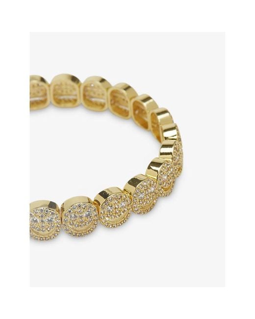 Lisa Gozlan Metallic The Pavé The Happy Face 18Ct Plated Brass And Cubic Zirconia Bracelet